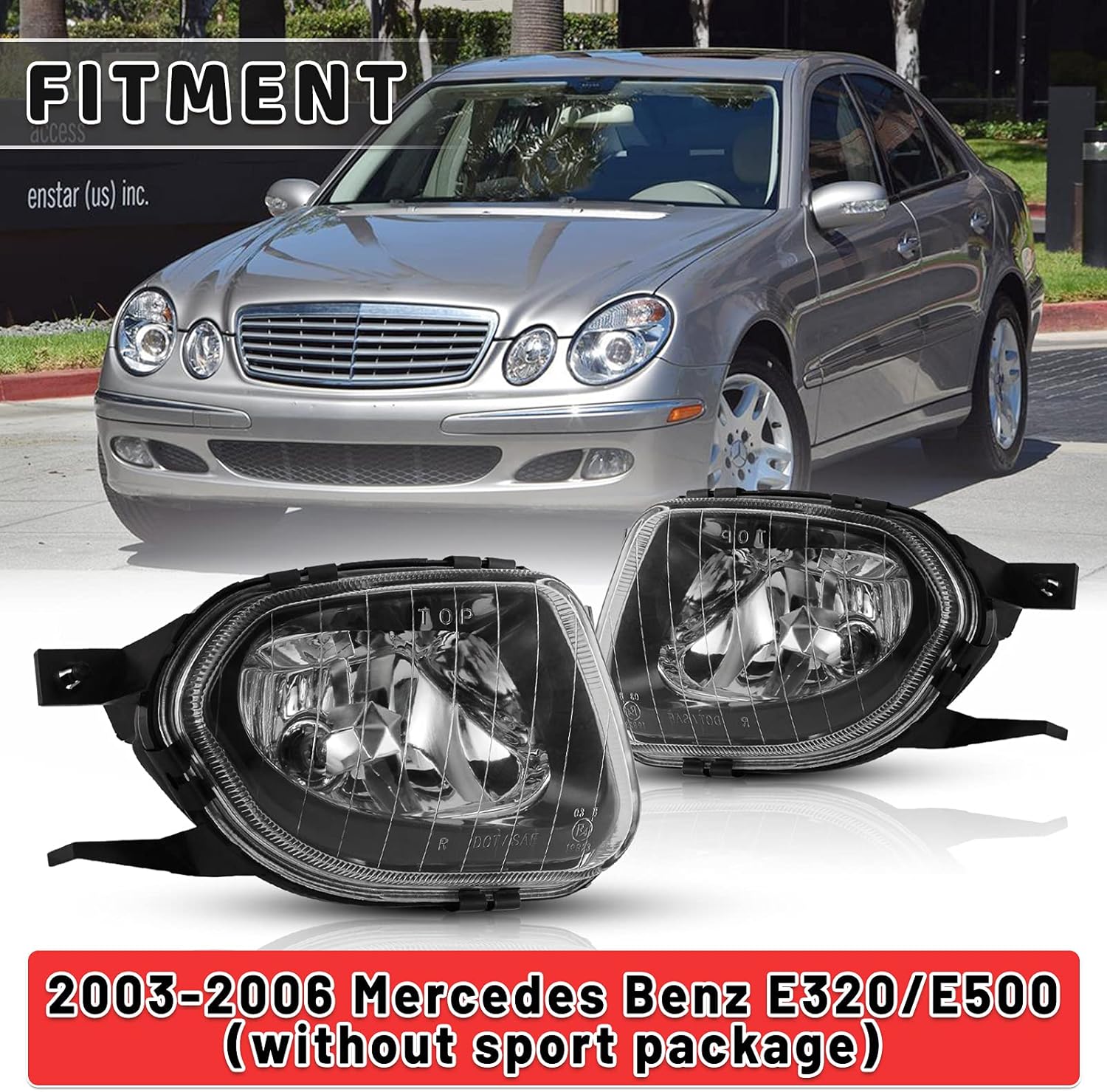 AUTOWIKI Fog Lamp For 2003 2004 2005 2006 Mercedes Benz E320/E500 Fog Lights Assemblies For 2003-2006 Mercedes Benz E320/E500 1 Pair