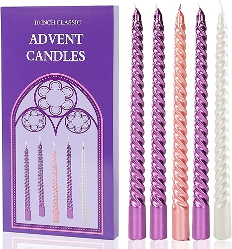 Miniatura 1 de Velas cónicas rojas de 10 pulgadas, juego de 4 velas cónicas sin goteo, elegantes velas de estilo metal brillante para decoración del hogar, cena,