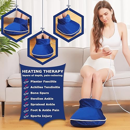 Miniatura 7 de CAMECO Calentadores de pies térmicos para mujeres y hombres, almohadilla térmica eléctrica de pies para aliviar el dolor de la neuropatía de los