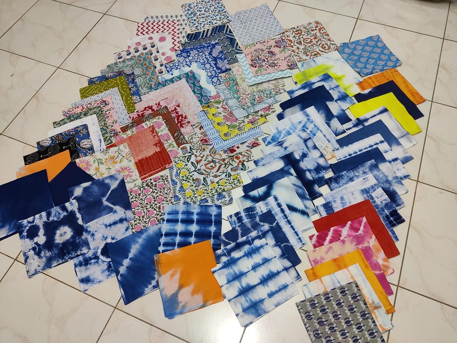 500 Pcs Mix Lot Table Napkins 100% Cotton Hand Block Printed Handkerchief 20 x 20 Inches Kitchen Towels Table Decor Linen Dinner Napkins Wholesale Lot Napkins