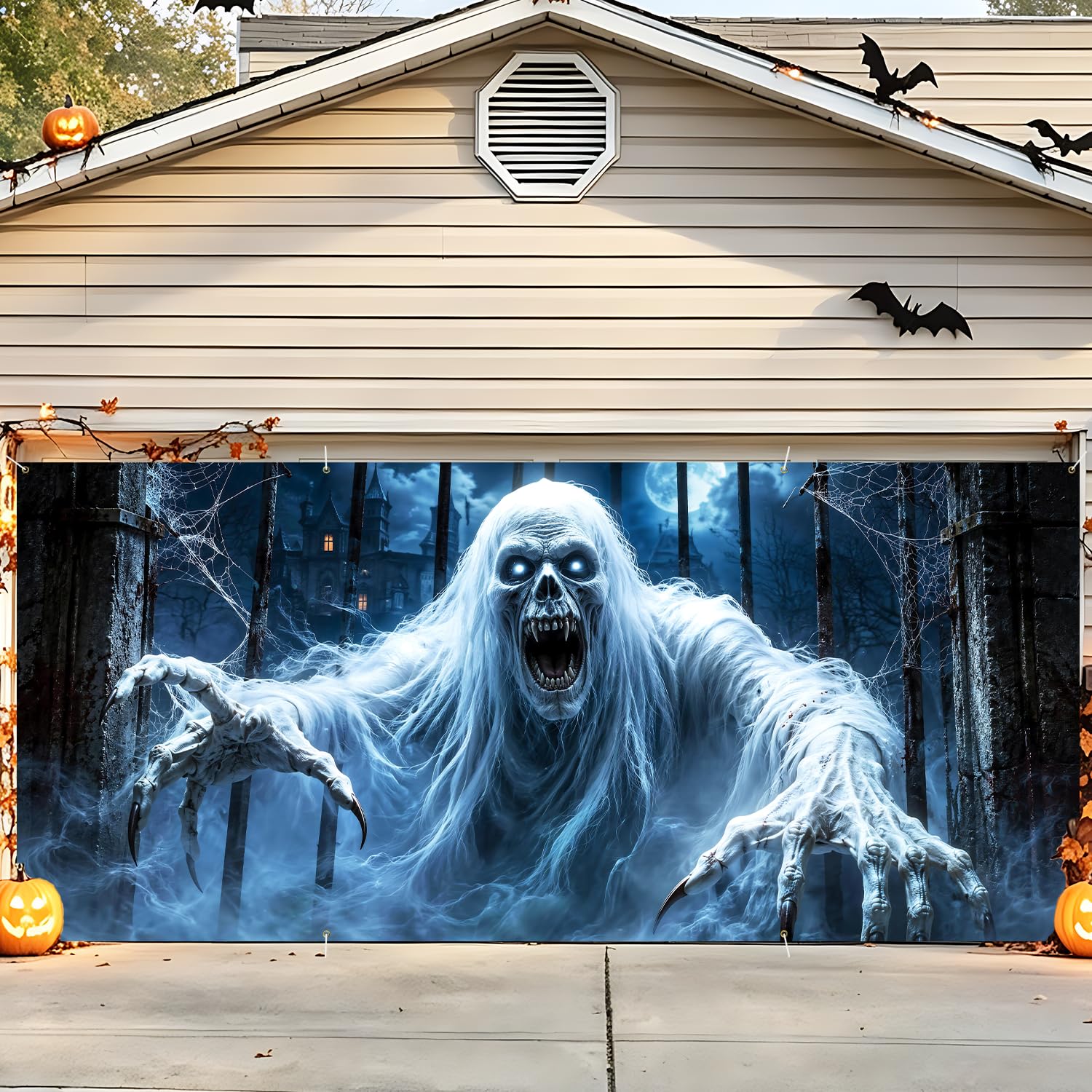 Halloween Garage Door Decorations 6 x 13 ft, Ghoul Gate Cover