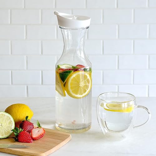 Miniatura 3 de Youngever Paquete de 3 jarras de plástico de 35 onzas, jarra de agua transparente reutilizable, recipientes para bebidas con tapas