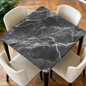Square Fitted Tablecloth with Elastic Edge Design 34X34 in