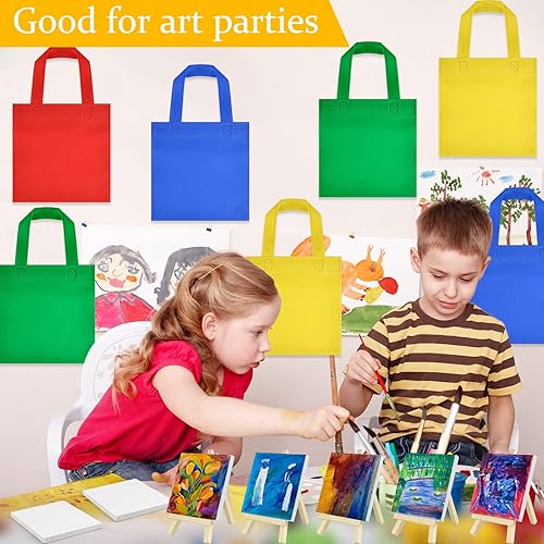 Miniatura 5 de 12 juegos de pintura de acuarela, suministros para fiestas, mini lienzo de pintura y caballete con mini juegos de pintura de acuarela de 4 x 4