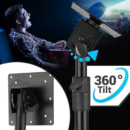 Miniatura 4 de Pyle Soporte de trípode LED para TV, 2 piezas, soporte de TV portátil, soporte de TV plegable, se adapta a televisores de pantalla plana LCD de