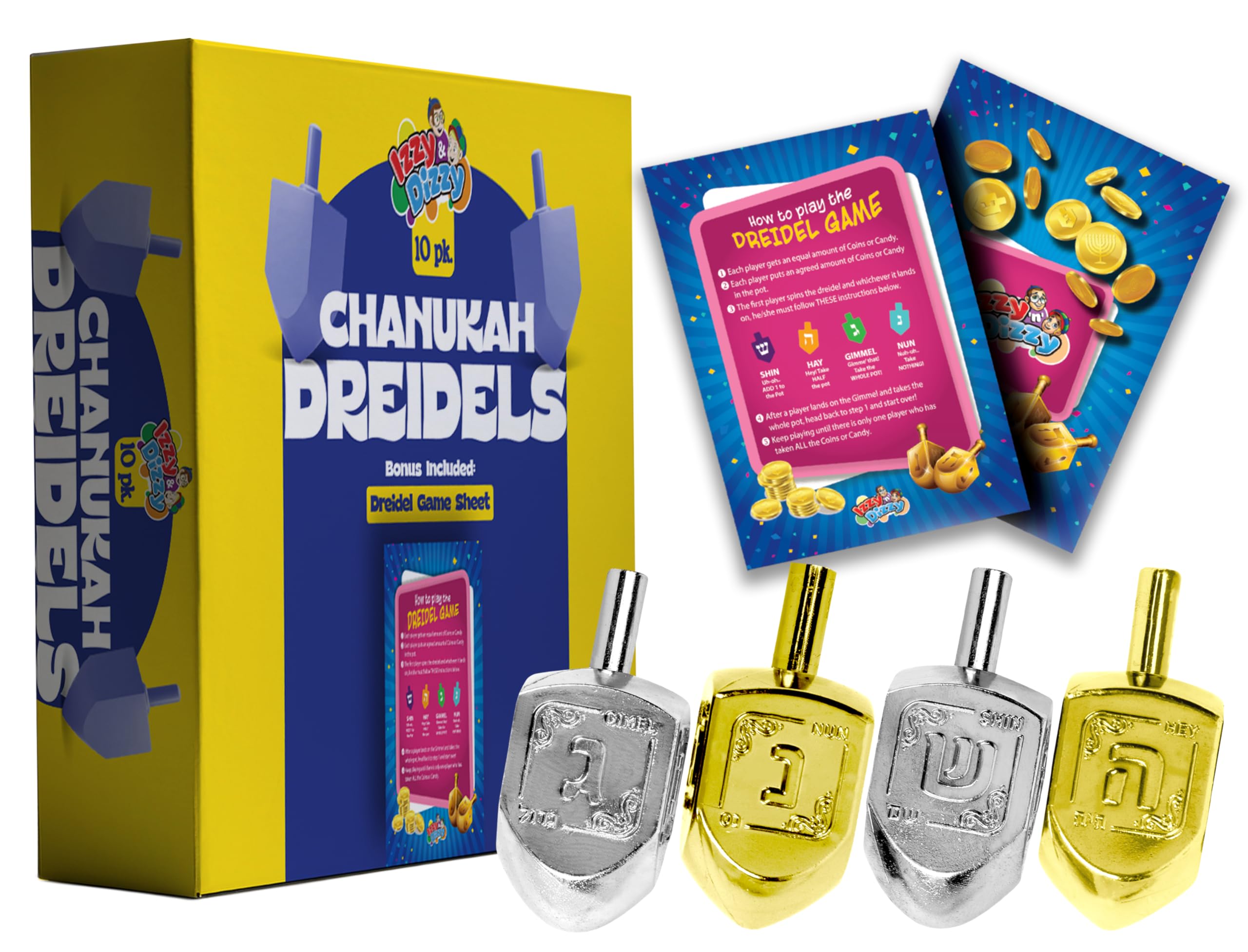 Amazon.com: Izzy 'n' Dizzy Hanukkah Metallic Gold and Silver