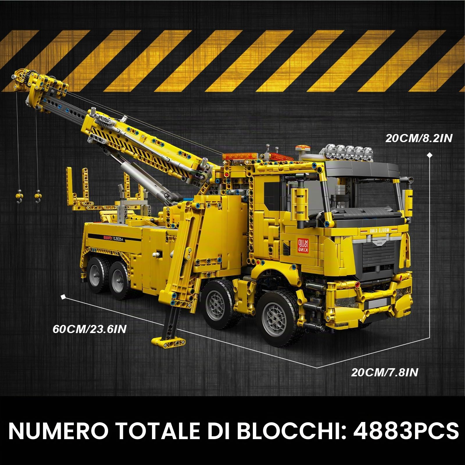 Mould King 17028 Giallo App Building Block Veicolo di salvataggio stradale 4883 Pezzi Versione dinamica di Grandi Costruzioni Modello di camion Blocchi di bloccaggio Kit di montaggio camion