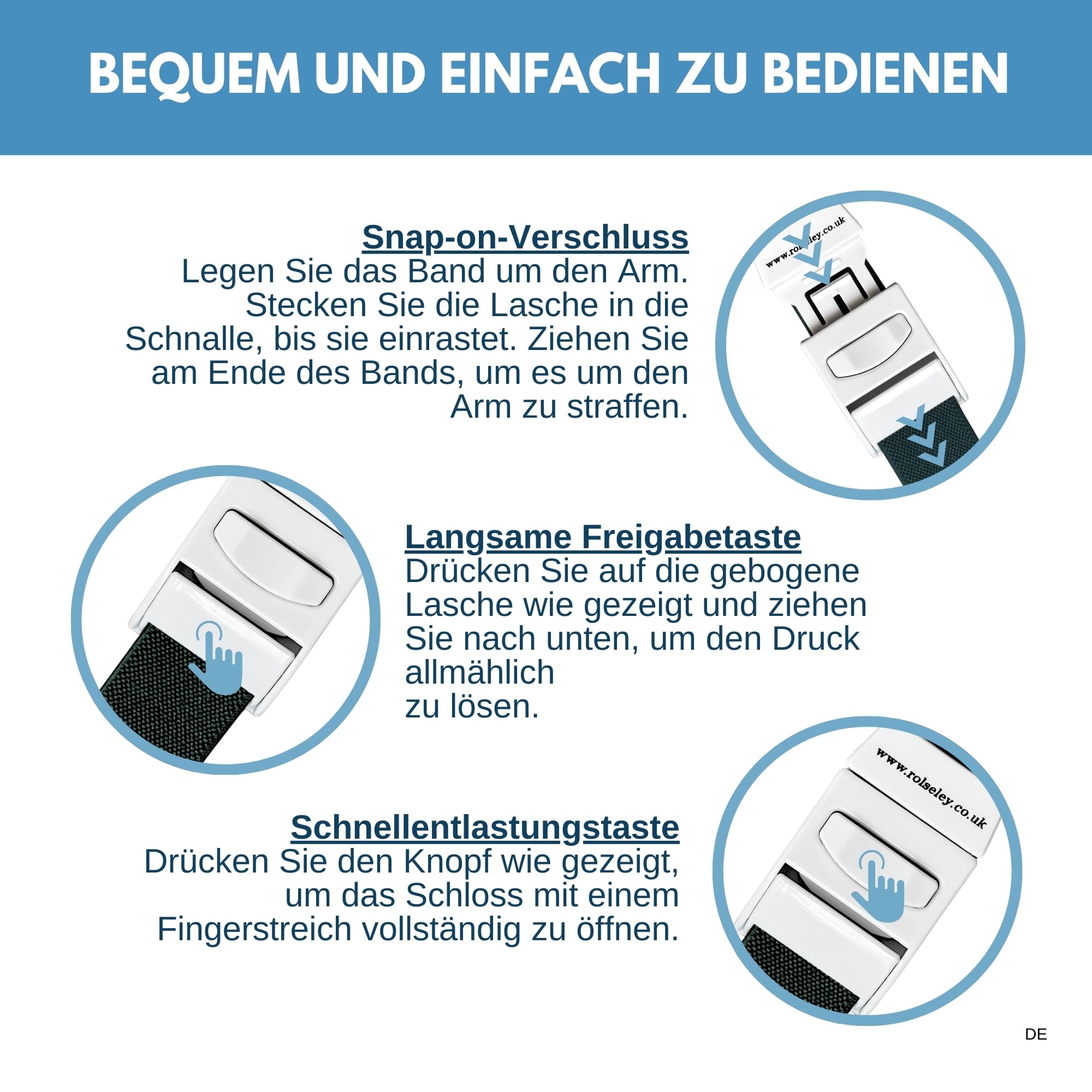 Packung mit 10 Venenstauer Stauschlauch Stauband von Rolseley (10 verschiedene Farbsatz)