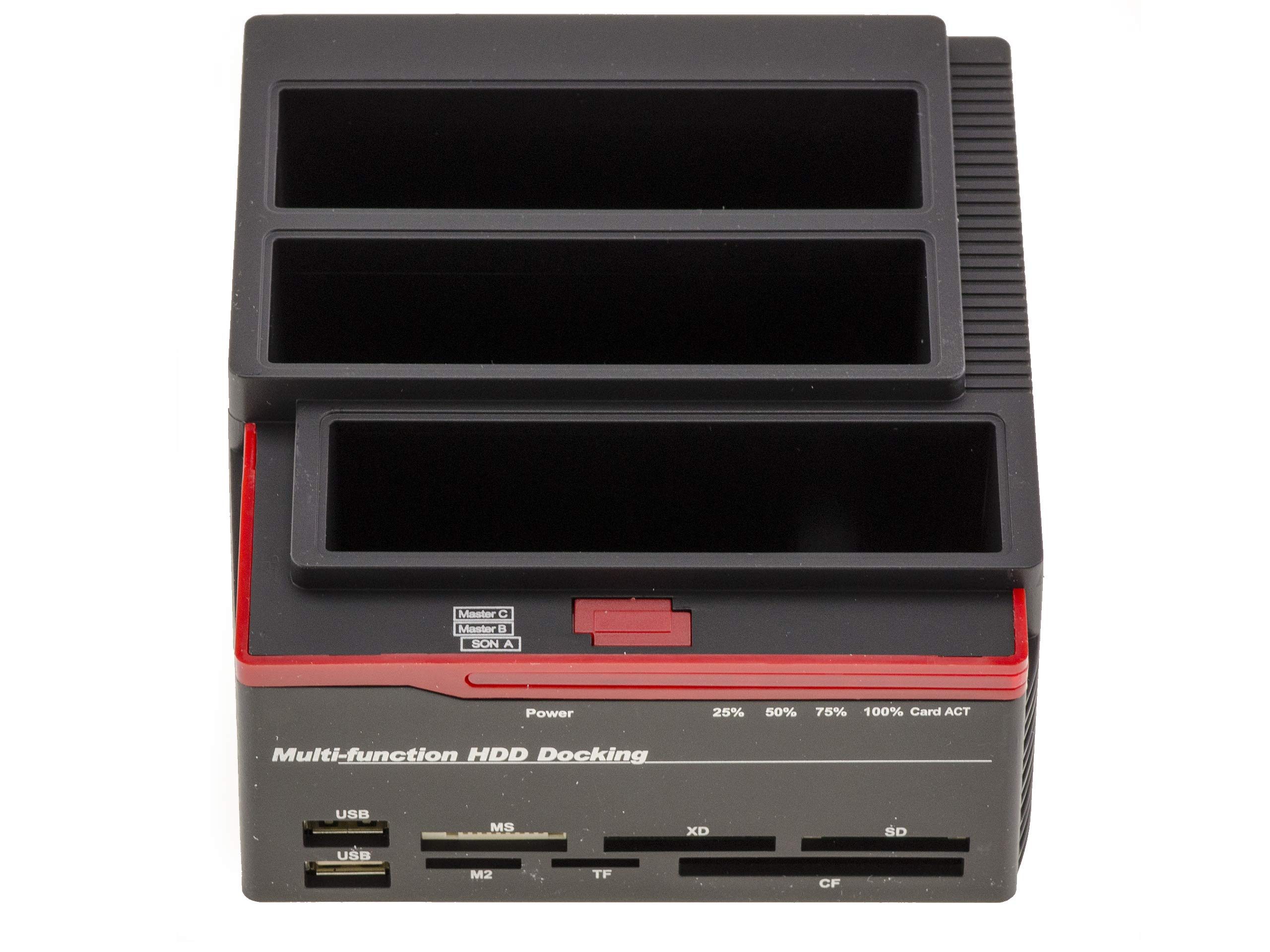 KALEA-INFORMATIQUE Docking Station tripla a 2 porte SATA e una porta IDE da 2,5 e 3,5 a USB 3.0. Dock per HDD con funzione CLONING e alimentazione 3A.