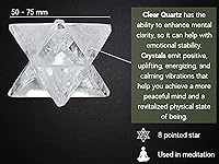 Vista 3 de Amazing Gemstone Gran Cuarzo Transparente Merkaba Crystal - 2.5 Pulgadas 3D Metatrones Cubo Cristal Merkaba