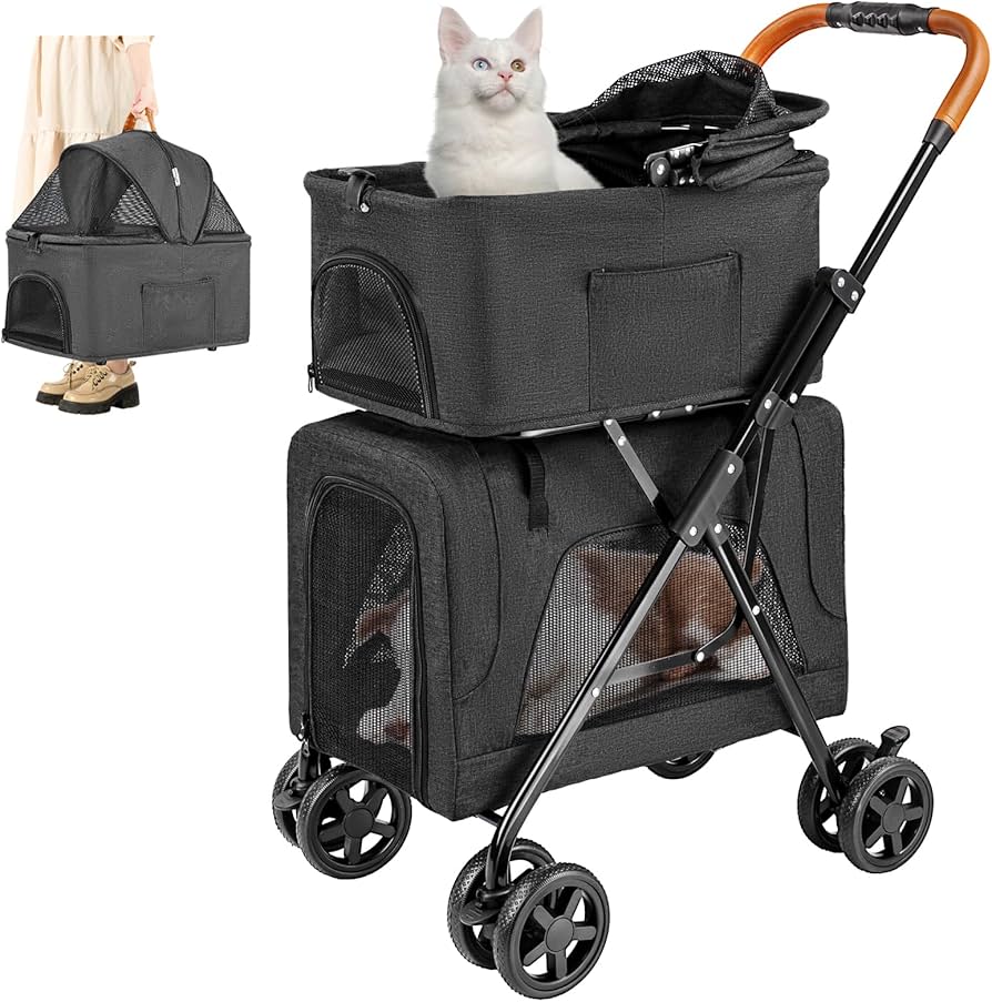 Amazon.co.jp: LPOTIUS ペットカート 多頭 上下2段式 分離型