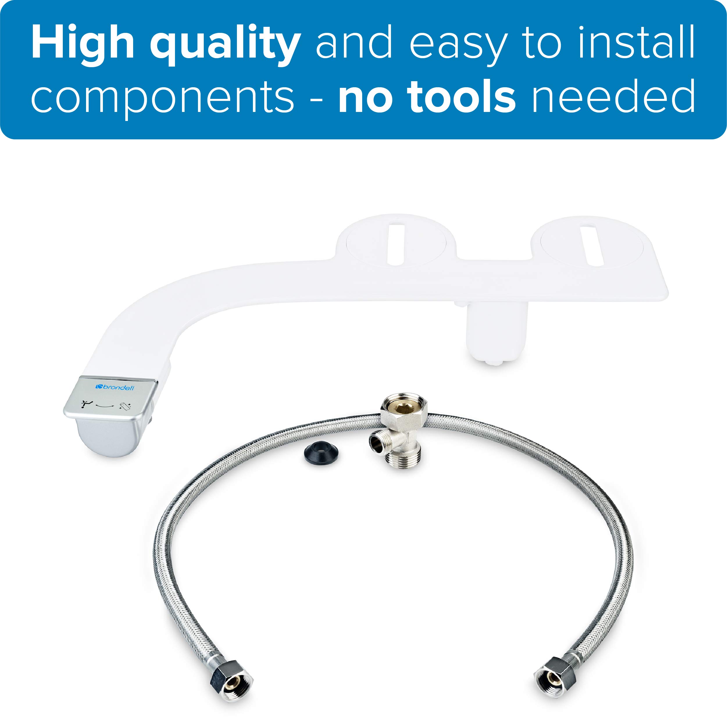 Brondell Bidet Thinline SimpleSpa SS150 Fresh Water Spray NonElectric Bidet Toilet