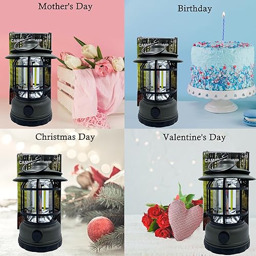 Miniatura 7 de Linternas LED portátiles para campamento, atenuación sin escalones de 1500 lúmenes, ligeras, retro, alimentadas por USB, recargables, kits de