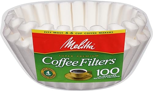 Melitta 62912 filtros de café de canastilla blanca para 4 a 6 tazas 100 unidades 1 Blanco