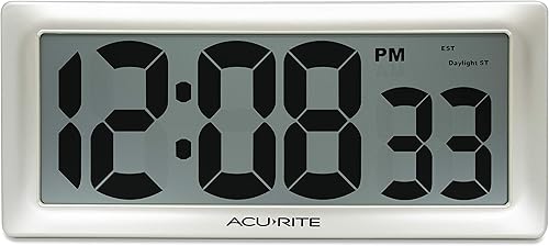 AcuRite Reloj de pared digital grande de 13,5 pulgadas con tecnología Intelli-Time (75173M)