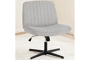 OLIXIS Swivel Chair - Adjustable, Padded Home Office Desk Chair (Grey)