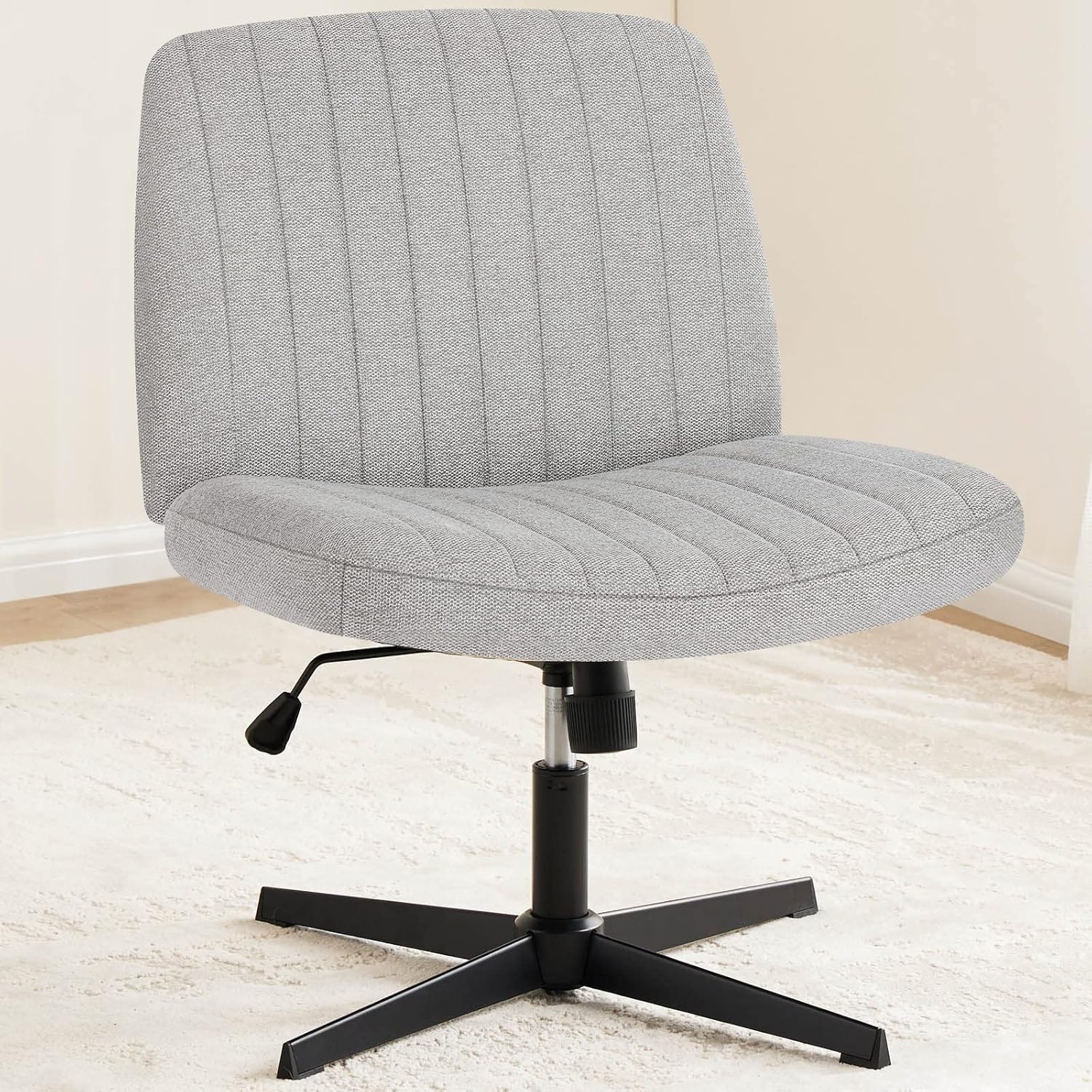 OLIXIS Criss Cross Legged Chairs Armless No Wheels Wide Seat Height Adjustable Swivel Padded Fabric Home Office Desk Seating for Bedroom, Student, Study Room OLIXIS Criss Cross Legged Chairs Armless No Wheels Wide Seat Height Adjustable Swivel Padded Fabric Home Office Desk Seating for Bedroom, Student, Study Room
