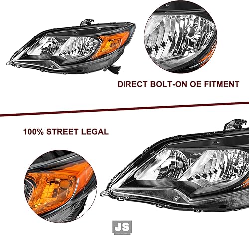 Miniatura 4 de JSBOYAT Reemplazo del conjunto de faros delanteros para Honda Civic Coupe 2014-2015 de 2 puertas estilo OE (lado izquierdo del conductor)
