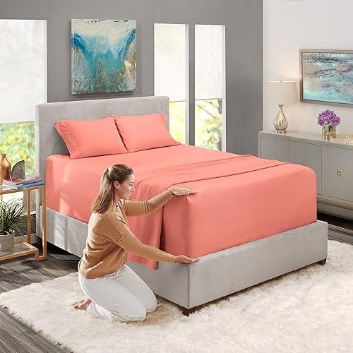 Miniatura 2 de Nestl Bedding - Juego de sábanas bajeras extra profundas, conjunto de 4 piezas, bolsillo muy profundo, sábanas bajeras de bolsillo ultra profundo