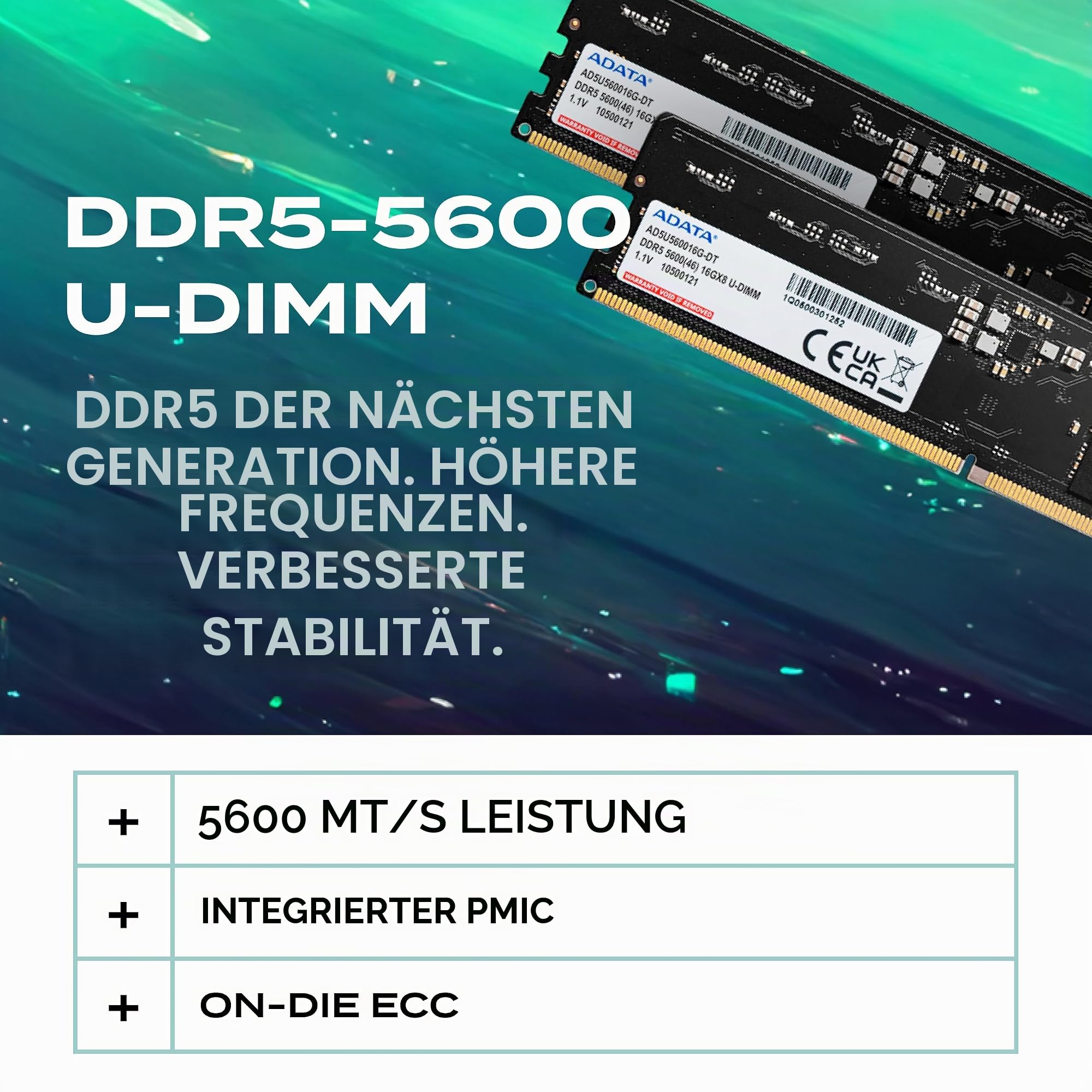 Adata Ddr5 5600 U-Dimm Memoria 32 Gb 2 X 16 Gb 288-Pin Dimm Data