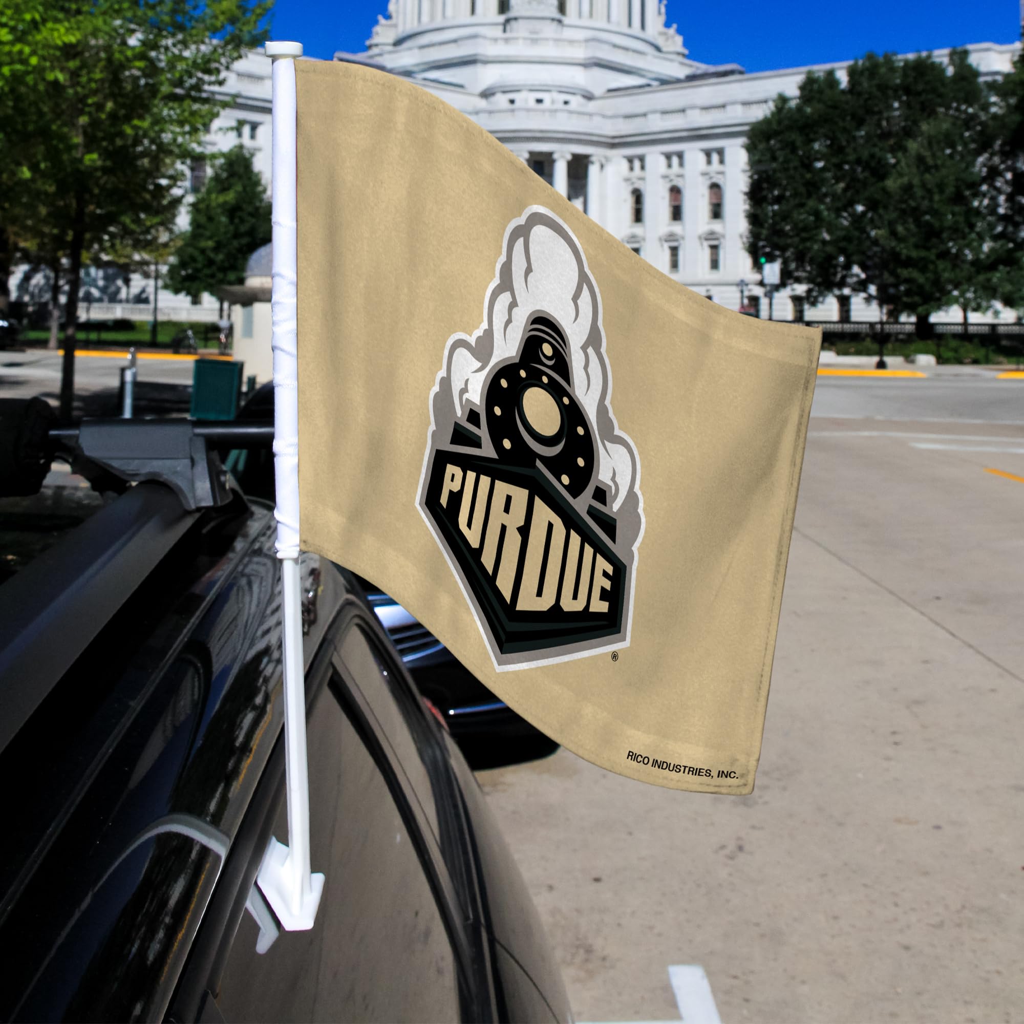 Rico Industries NCAA Purdue Boilermakers Train Double Sided Double Sided Car Flag - 16