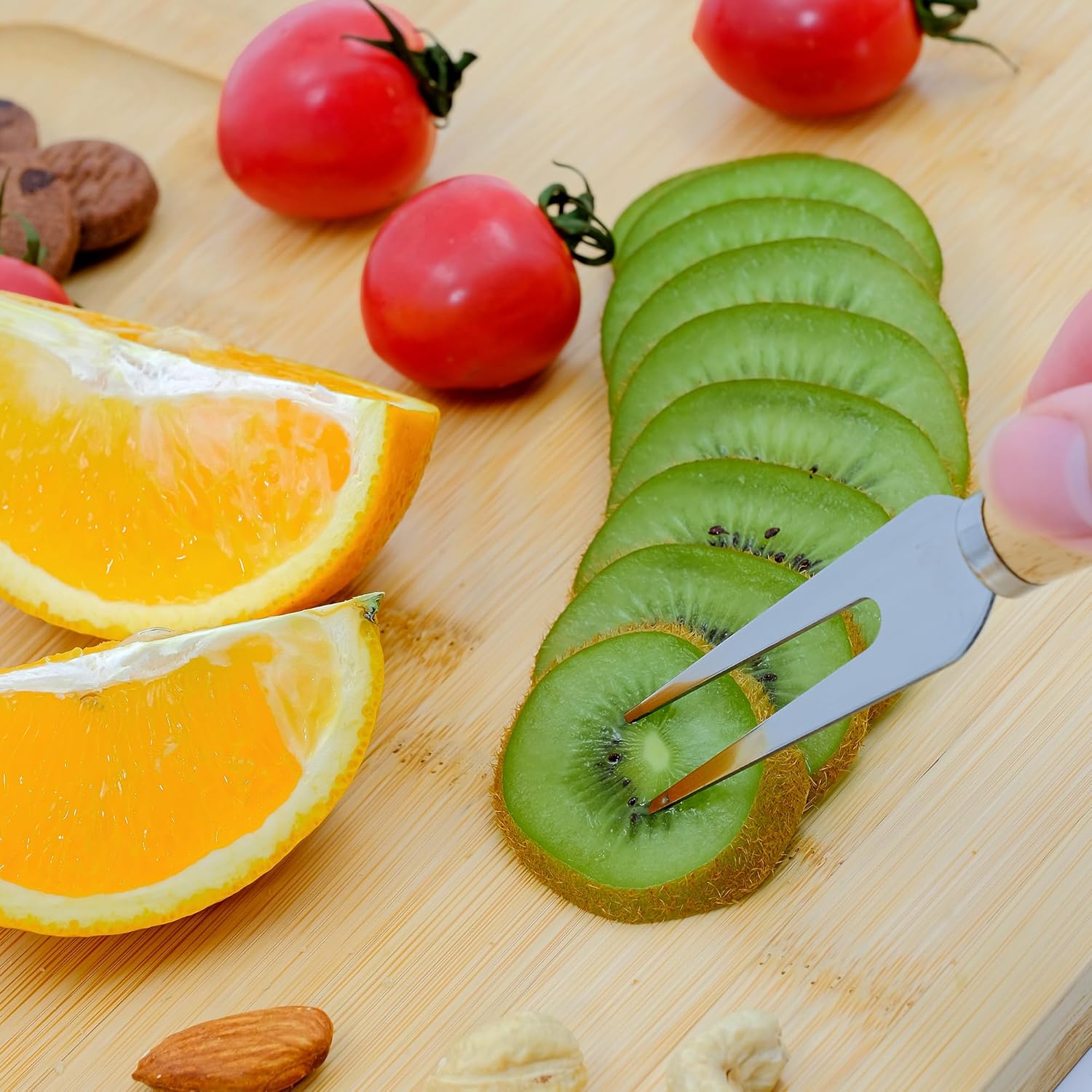 Bamboo Charcuterie Boards Cheese Board Knife Set,House Warming Gifts for New Home Gift for Mom Couples Bridal Shower Bridesmaid Gifts (14 x 11 x 0.59 inches) - Image 8