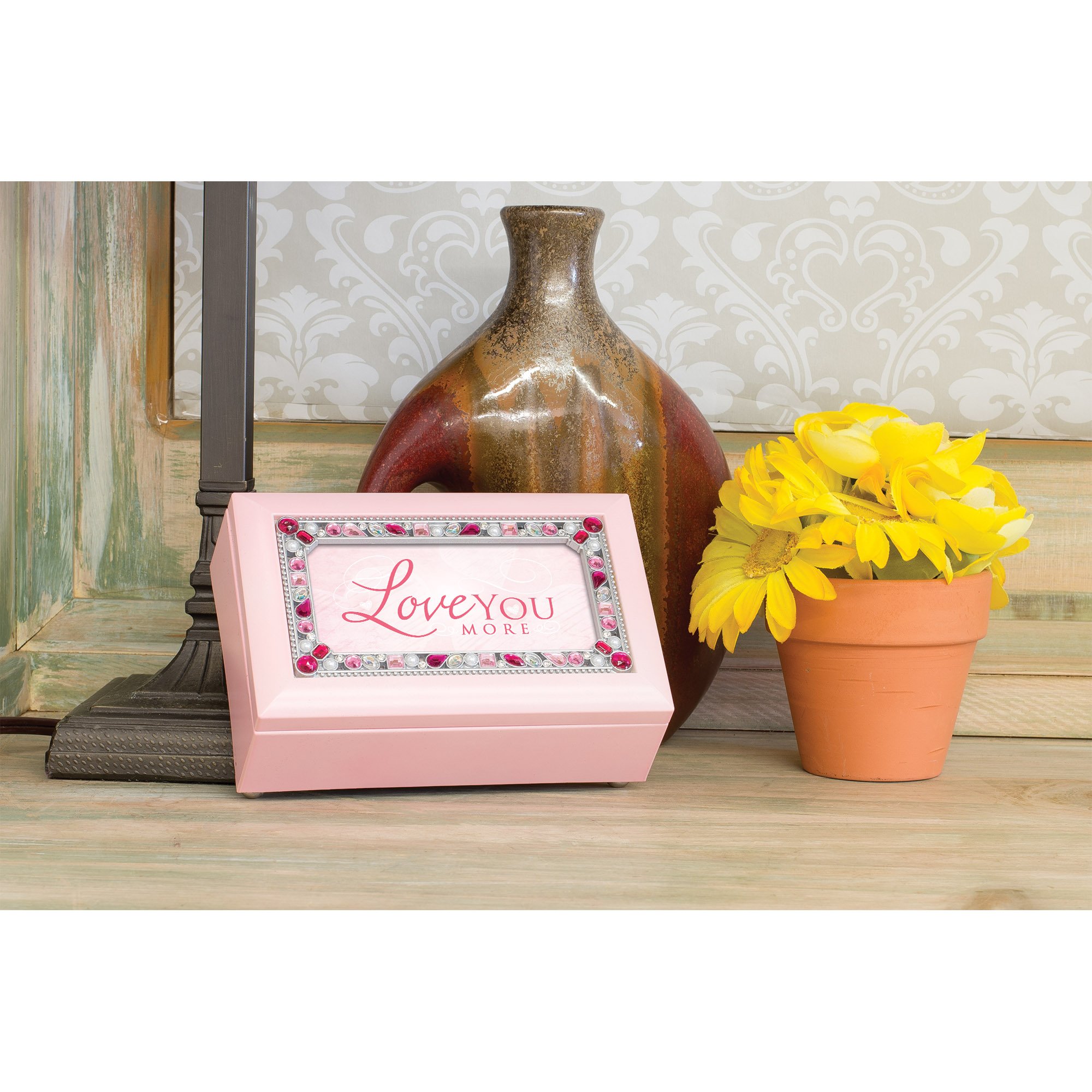 Cottage Garden Portagioie Con Carillon Musicale, Nero Lucido, Suona What A Wonderful World, 20x15 Cm - 5
