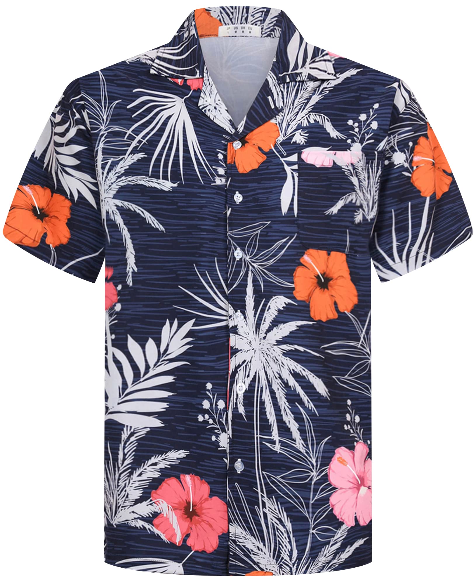 APTROMen's Hawaiian Shirt Short Sleeve Tropical Vacation Button Down Beach Floral Palm Shirts