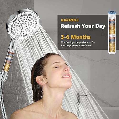 Miniatura 5 de B56116CP - Cartucho de repuesto para cabezal de ducha de mano, filtros suavizantes de agua para agua dura, elimina cloro y sustancias nocivas