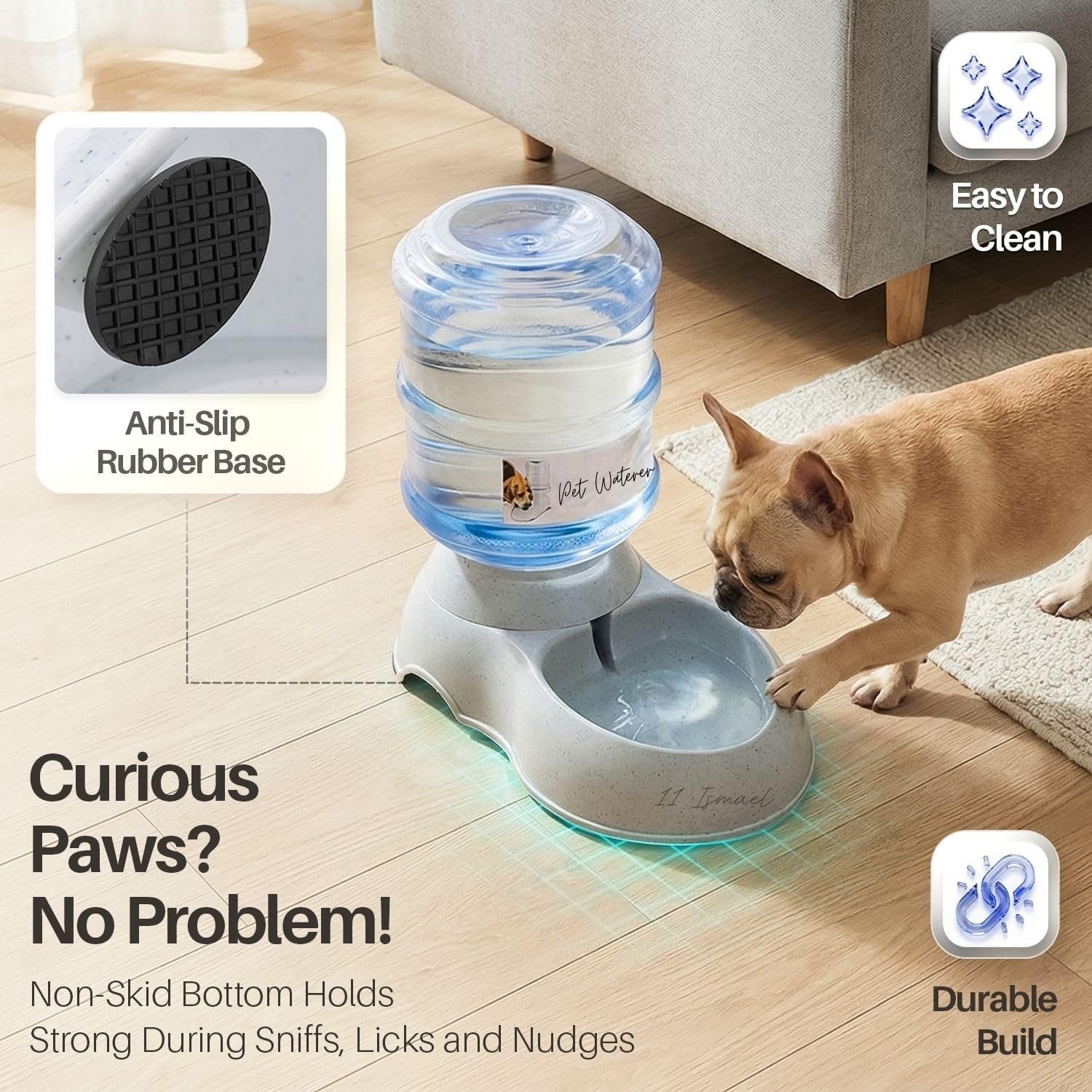 11 Ismael® Pet Food Storage Container, Space-Saving Food & Water Dispenser 2