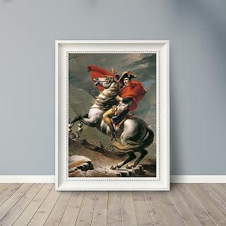 Jacques-Louis David - Napoleon Crossing the Alps - 1801 - Famous Art Poster Print - Satin Paper - Vintage Wall Art - Home Wall Decor - Quality UNFRAMED Posters (A5-148 x 210mm - 5.8 x 8.3 in)