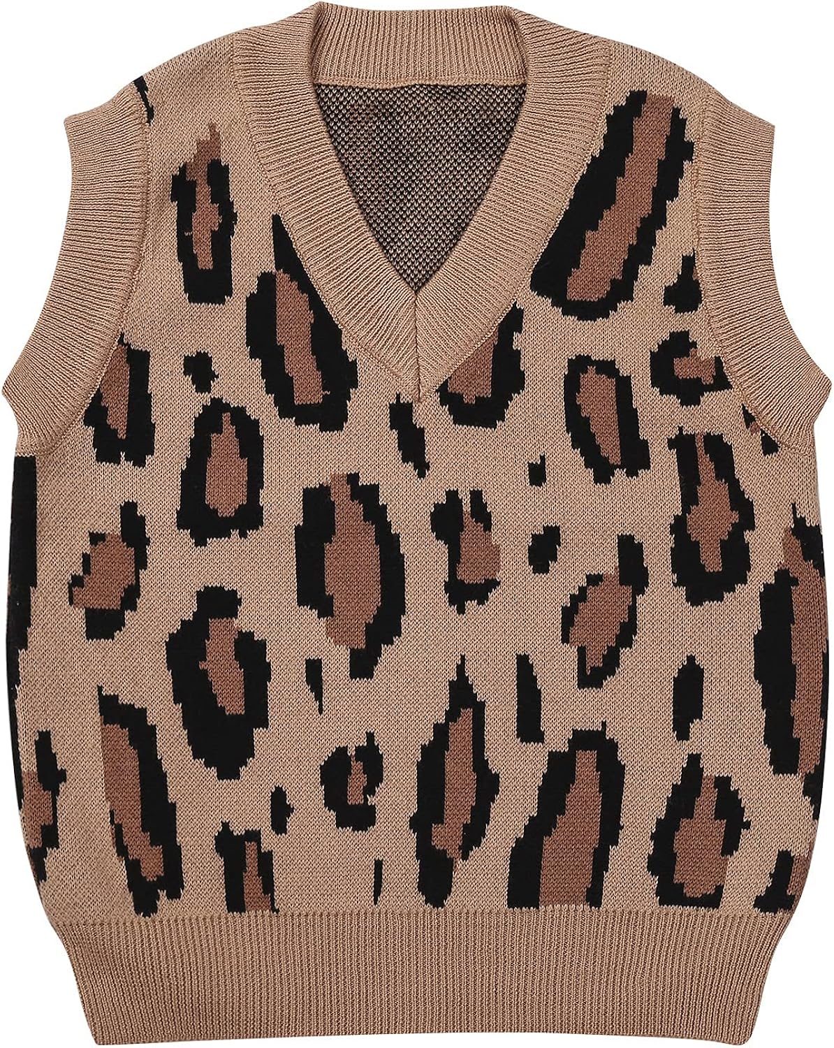 Yiqinyuan Children's Knitted Sweater Vest Autumn and Winter Warm Leopard Sleeveless Cotton V-Neck Casual Pullover Vest : Clothing, Shoes & Jewelry