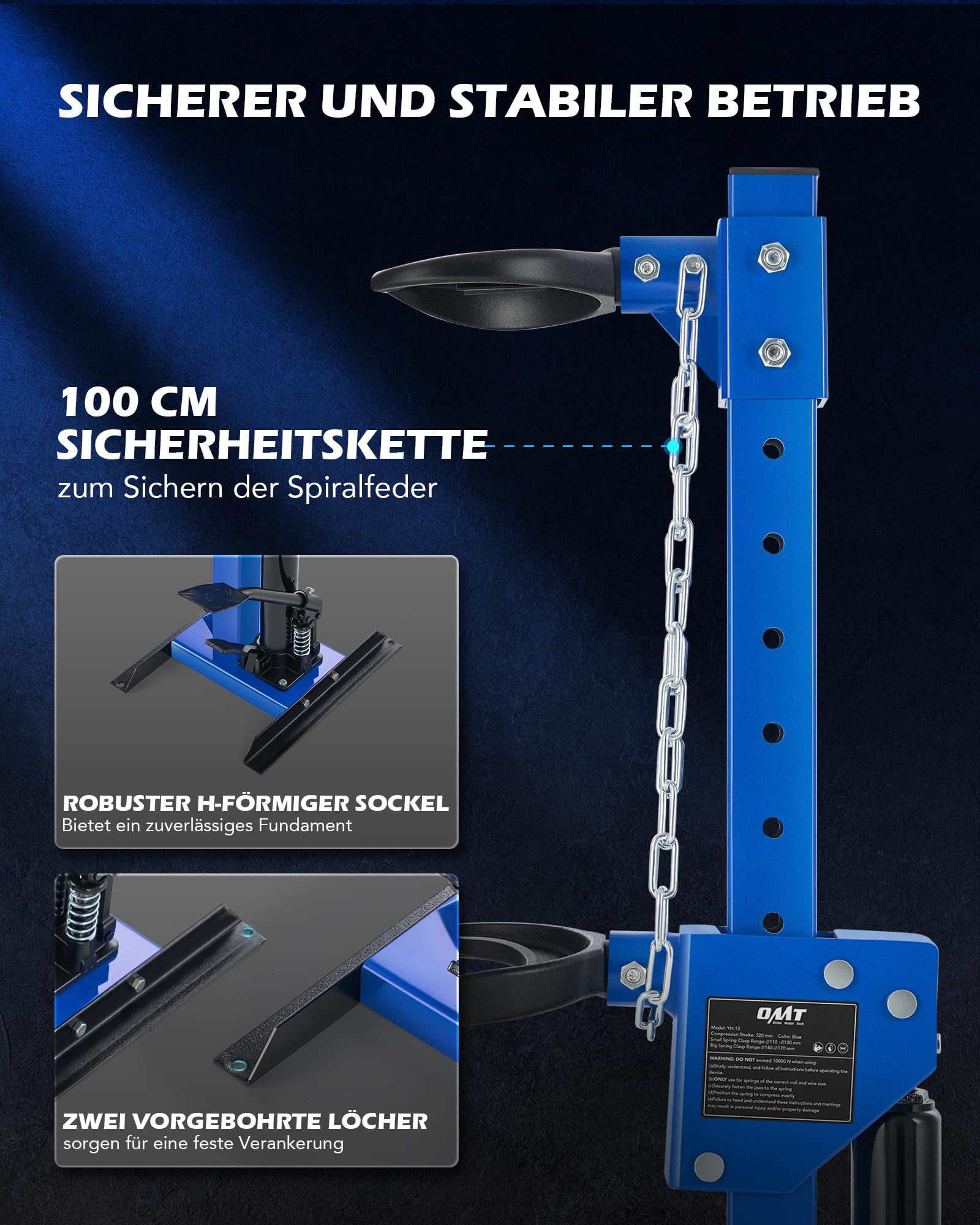 Orion Motor Tech Hydraulischer Federspanner 4,5 Tonnen 9000LBS KFZ Werkzeug Federspanner Federbeine 4,5T Hydraulischer Federkompressor Steuerung Hydraulisches Werkzeug 8-Fach Verstellbar