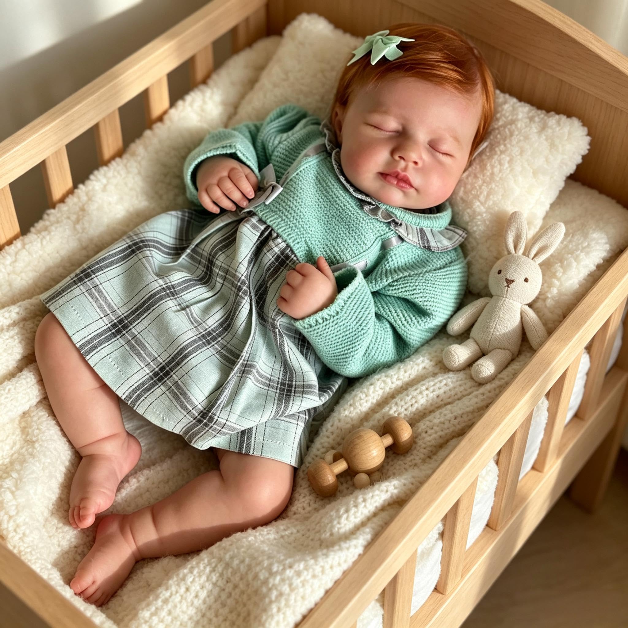 RXDOLL Reborn Baby Vollvinyl Lebensecht, 50CM Silikon Baby Mädchen, Reborn Puppen Lebensecht, Lebensechte Babypuppen Wie Echt, Echte Puppe Mit Haaren