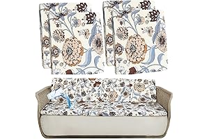 CRFATOP 4 Pack Outdoor Furniture Patio Cushion Covers, Waterproof and Stretchable Replacement...