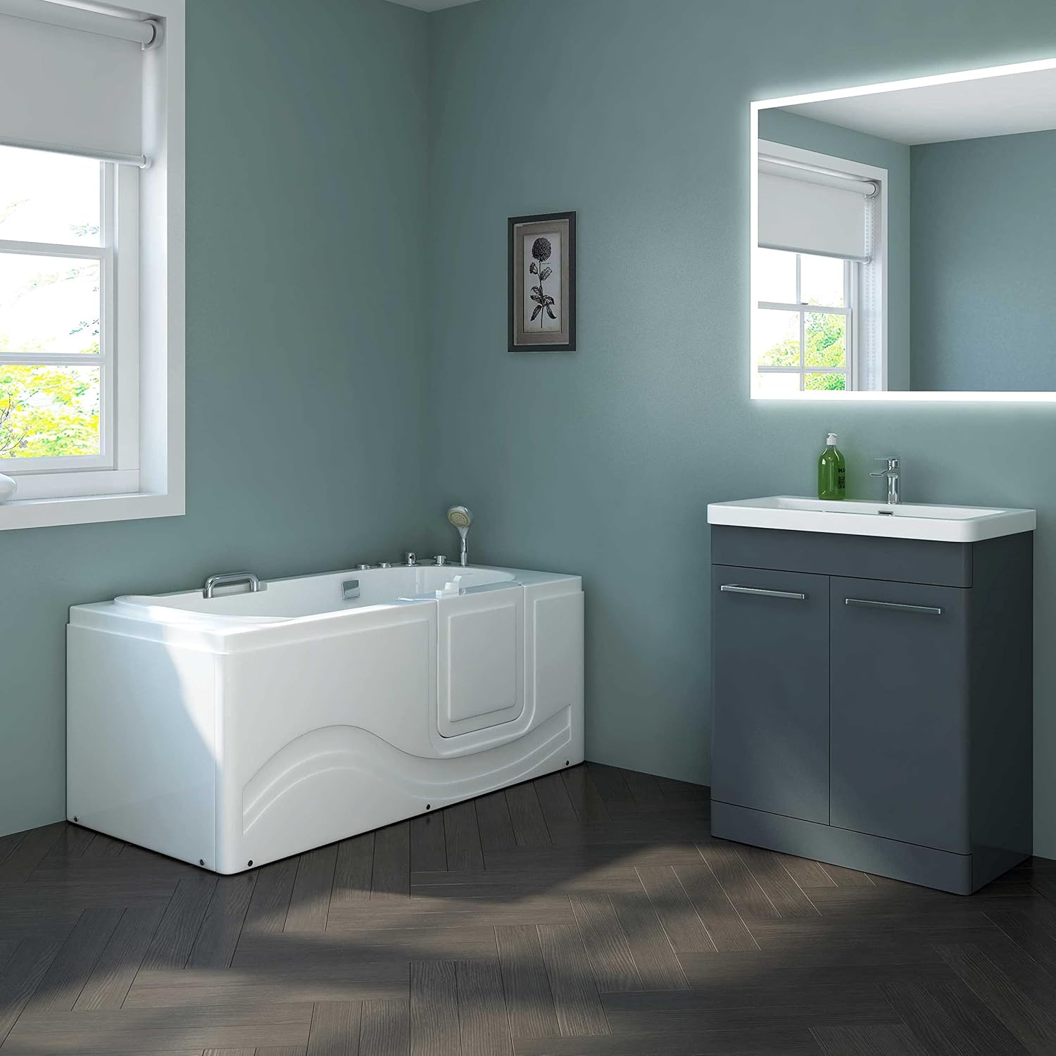 Whirlpool bathtub with door hydrotherapy Walk-in 60” x 30” 6 jets - Penny