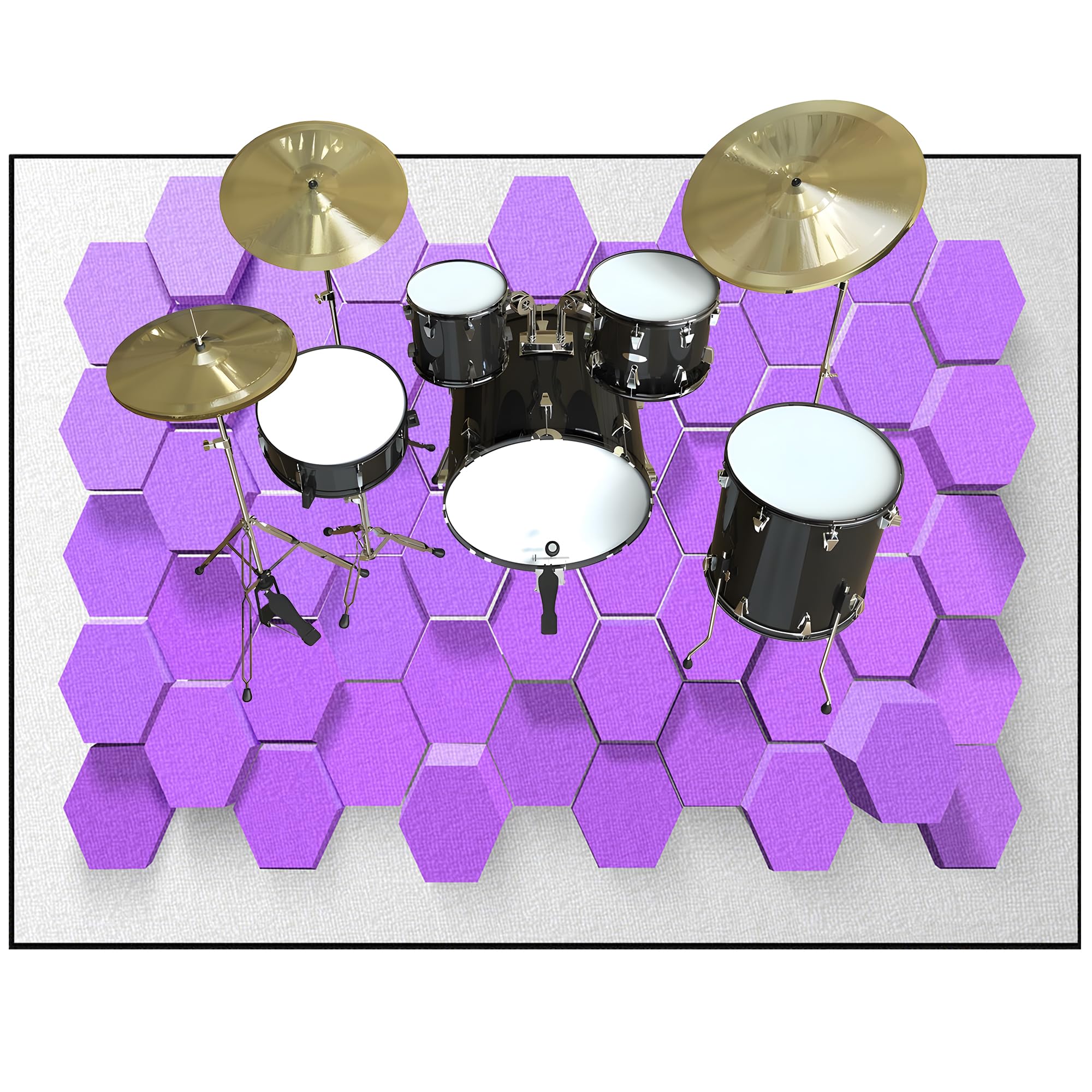 Dywan z baterią akustyczną, dźwiękoszczelny dywanik z baterią, elektroniczny dywanik do bębna basowego, antypoślizgowy do bębna basowego i innych elementów zestawu dywaników do dywanika 180 x 150 cm