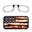 ThinOptics Universal Pod Case + Rectangular Reading Glasses, Rustic Flag, 44mm + 2