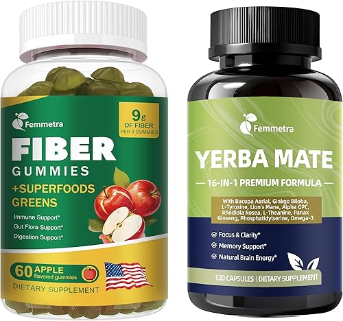 Gomitas de fibra prebiótica 13 en 1 para adultos + yerba mate