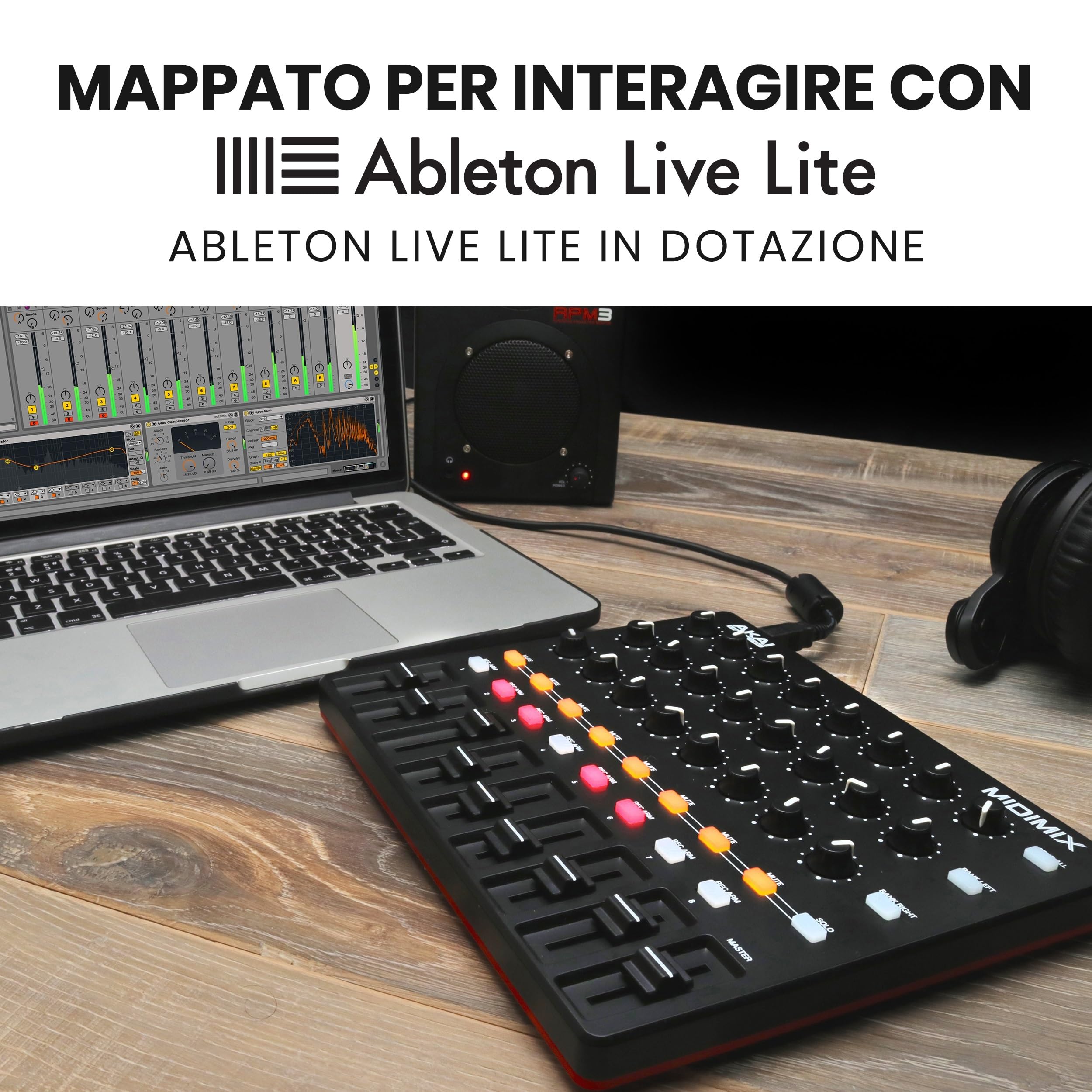Akai Professional MidiMix - Mixer e Controller MIDI USB Leggero e Professionale + Ableton Live Lite