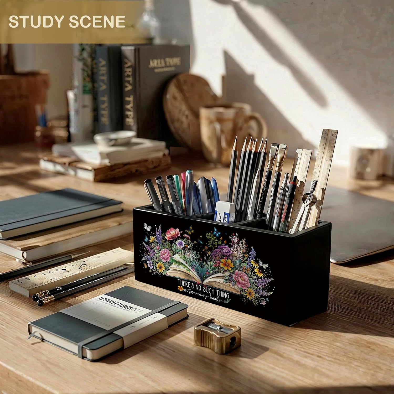 Vintage Black Classroom Bookish pencil holders & pen holders image 4