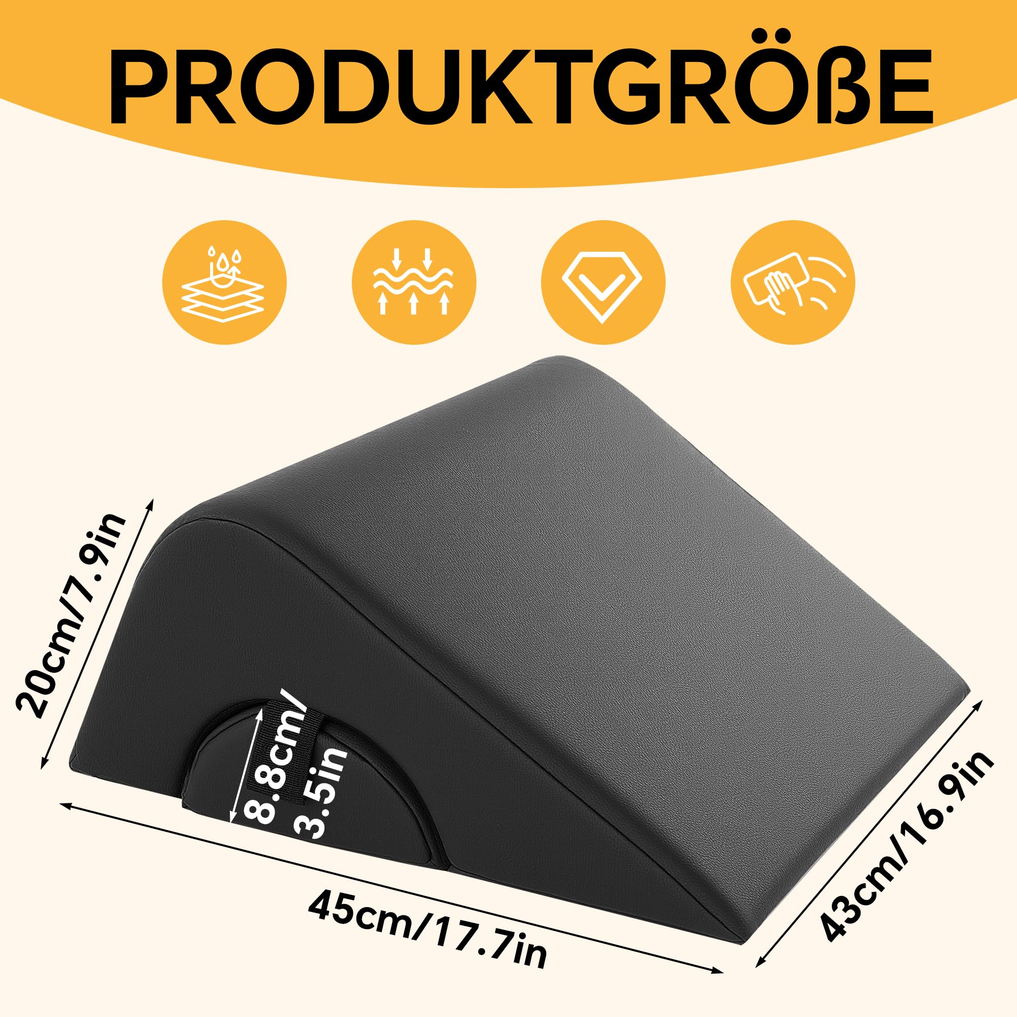 2-in-1 Beinlagerungskissen, ergonomisches Massagekissen für Knie & Beine, wasserdichtes Schaumstoff-Bolster mit Kunstlederbezug, für Massagetisch, Tattoo, Yoga & Zuhause