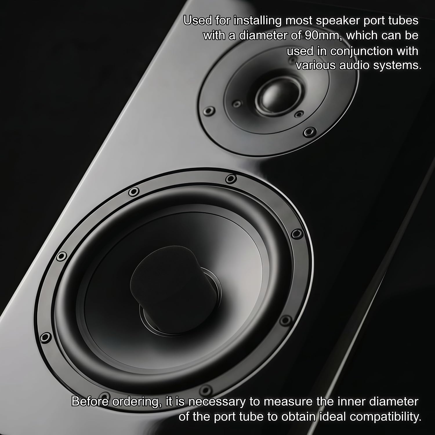 2 Pcs Speaker Port Tube Foam Plugs : Bass Air Port Sponge for 90mm Dia 80mm Height Speaker Cabinet, Reduces Standing Waves