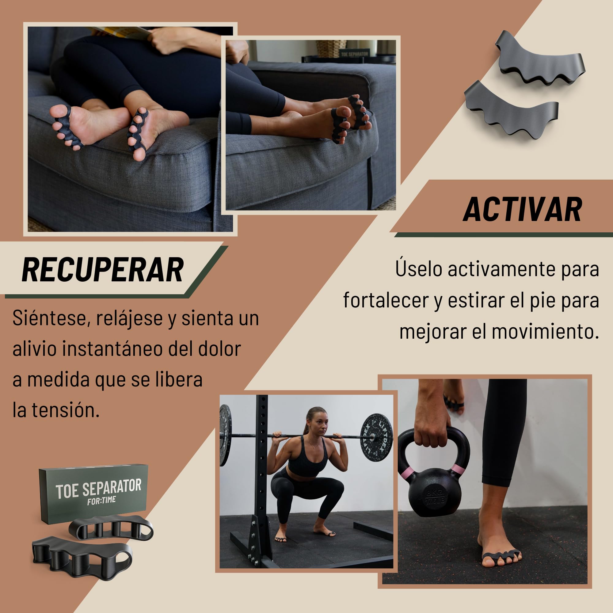 Separador Dedos Pie Silicona 1 Par Corrector Dedos Superpuestos Juanete
