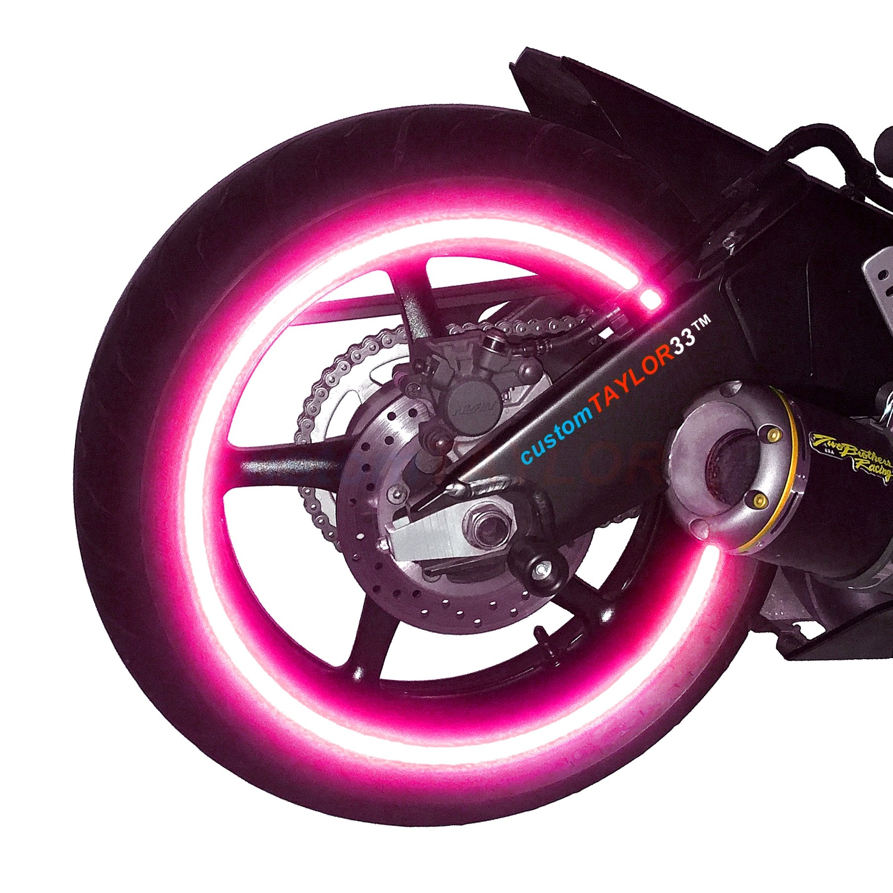 customTAYLOR33 NEW Special Edition Hot Pink High Intensity Grade Reflective Copyrighted Safety Rim Tapes, 17"/20" (Combination Rim Size)