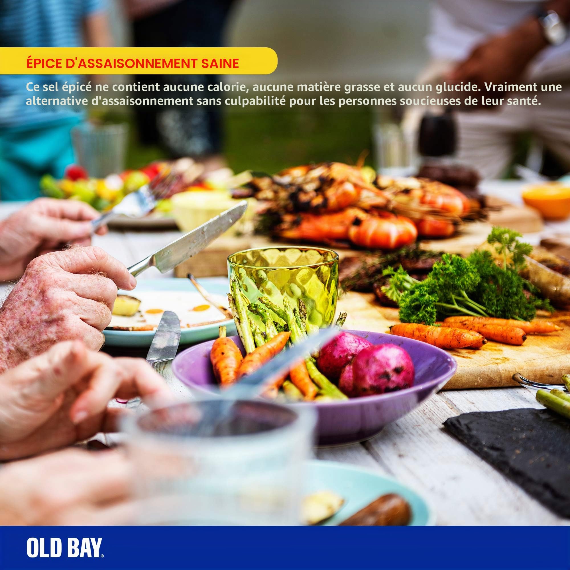 Old Bay Assaisonnement – Mélange d'épices pour crevettes et crabes – Mélange d'épices pour fruits de mer, viande et volaille – Taille traiteur, récipient de 680 g