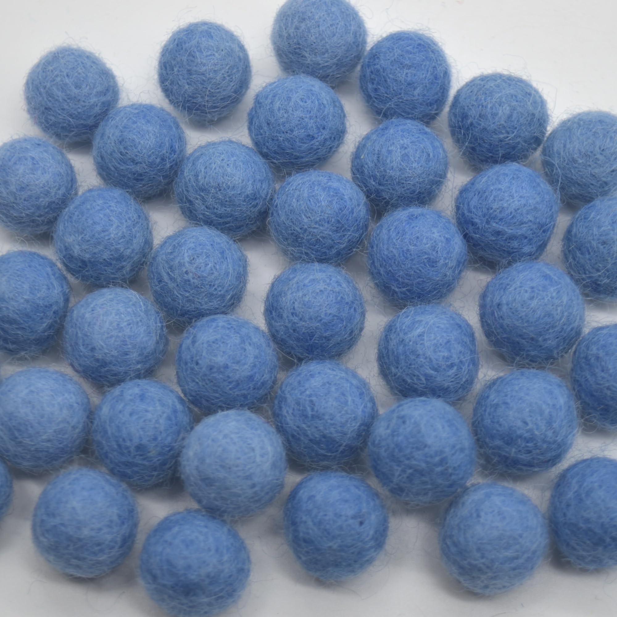 Oriental Direct based in West Yorkshire 100% Wool Felt Balls - 1.5cm - 25 Felt Balls - Porcelain Blue
