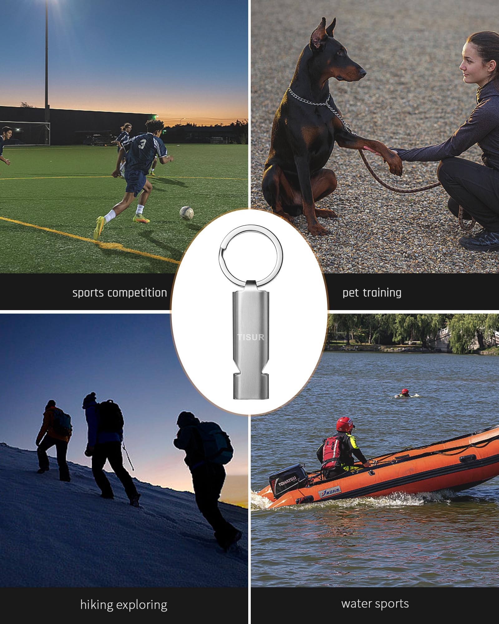 TISUR Silbatos de emergencia ruidosos, 130 dB + silbato de seguridad salvavidas llavero para Surviva, camping, senderismo, silbato de perro
