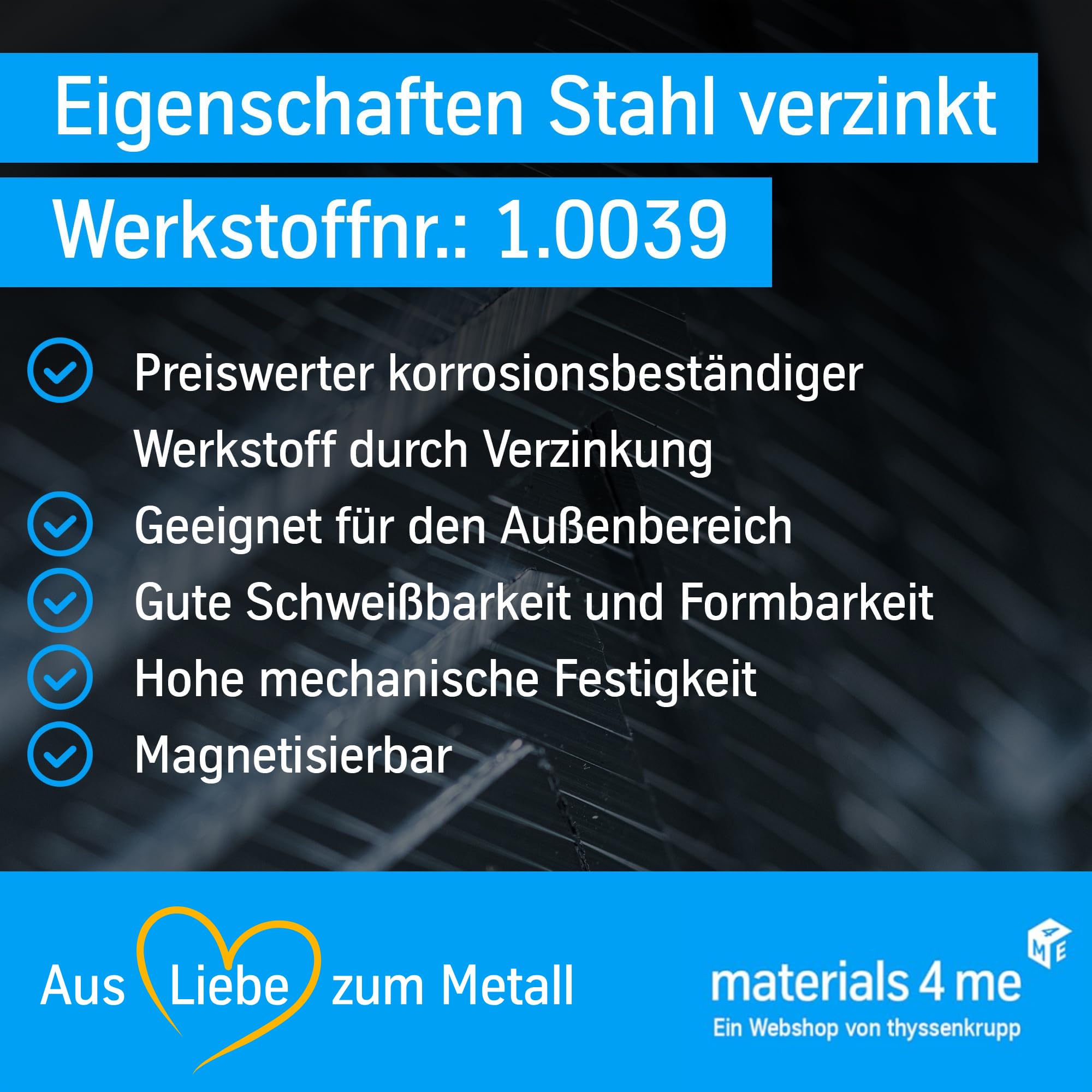 thyssenkrupp Stahlprofil – Flacheisen verzinkt S235JR – korrosionsgeschützter Flachstahl für Konstruktion & Montage – Flachprofil Stahl – 50 x 5 mm in 2000 mm Länge