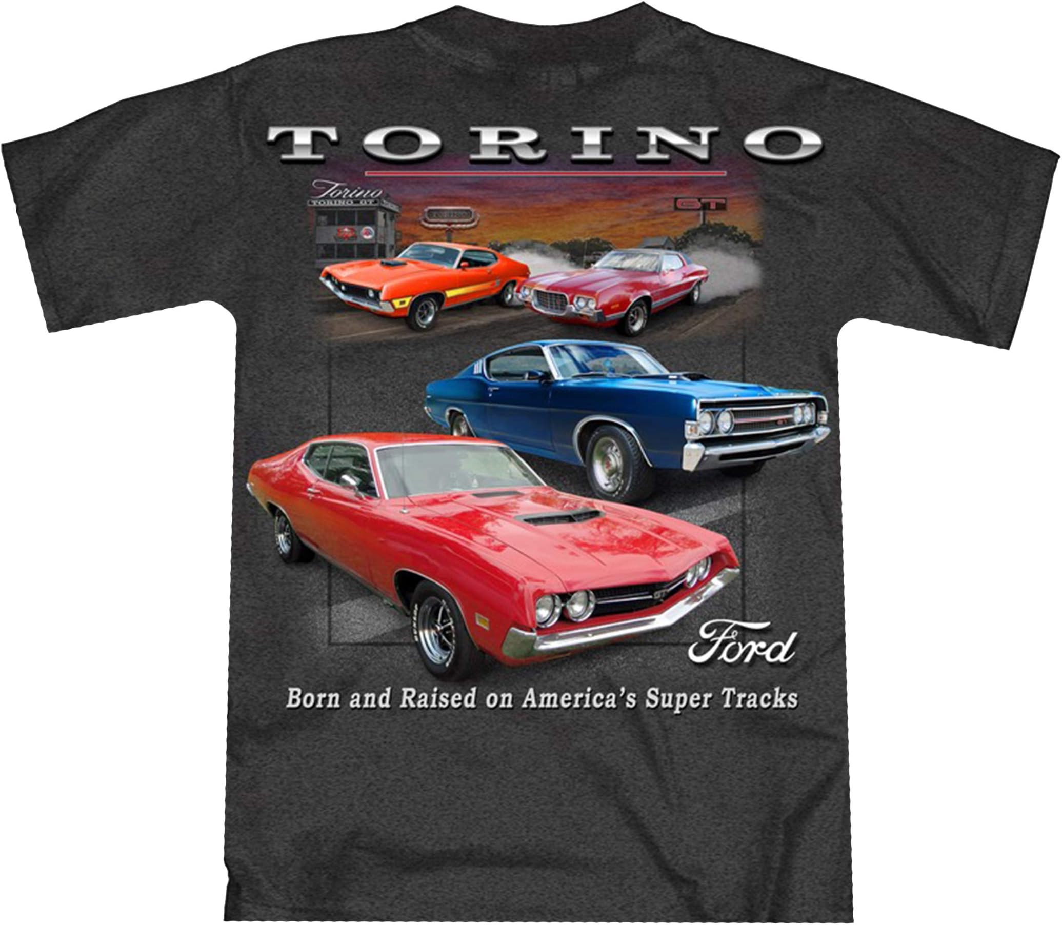 Joe Blow Ford Torino Born and Raised Short Sleeve T-Shirt-Dark Heather-XXL